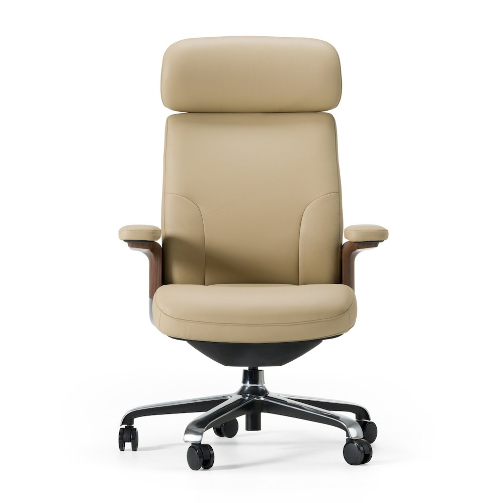 Modrest Johnson - Modern Beige Leather Executive Office Chair. Picture 1