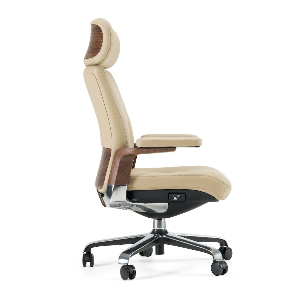 Modrest Johnson - Modern Beige Leather Executive Office Chair. Picture 3
