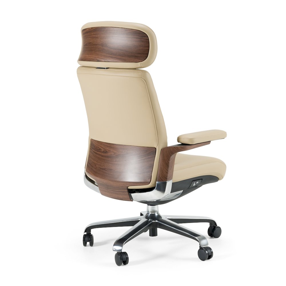 Modrest Johnson - Modern Beige Leather Executive Office Chair. Picture 4