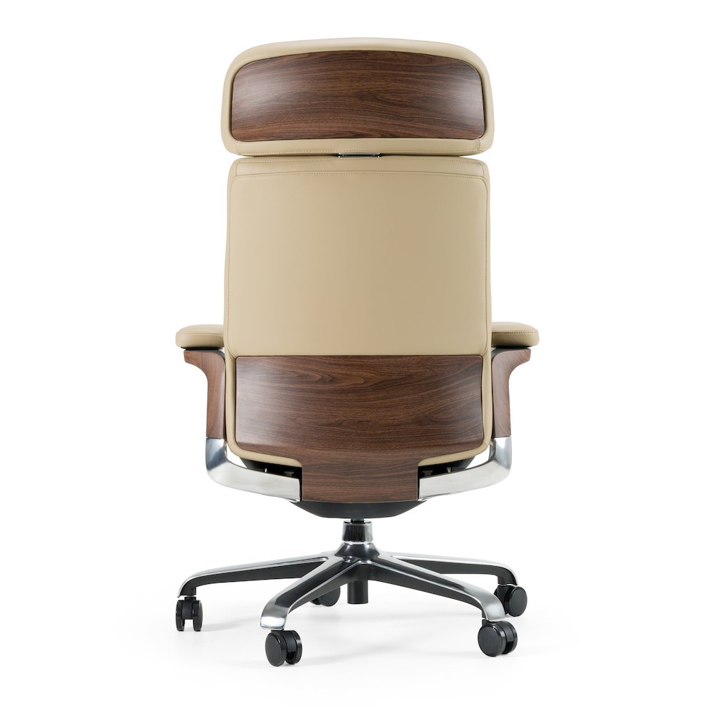 Modrest Johnson - Modern Beige Leather Executive Office Chair. Picture 5