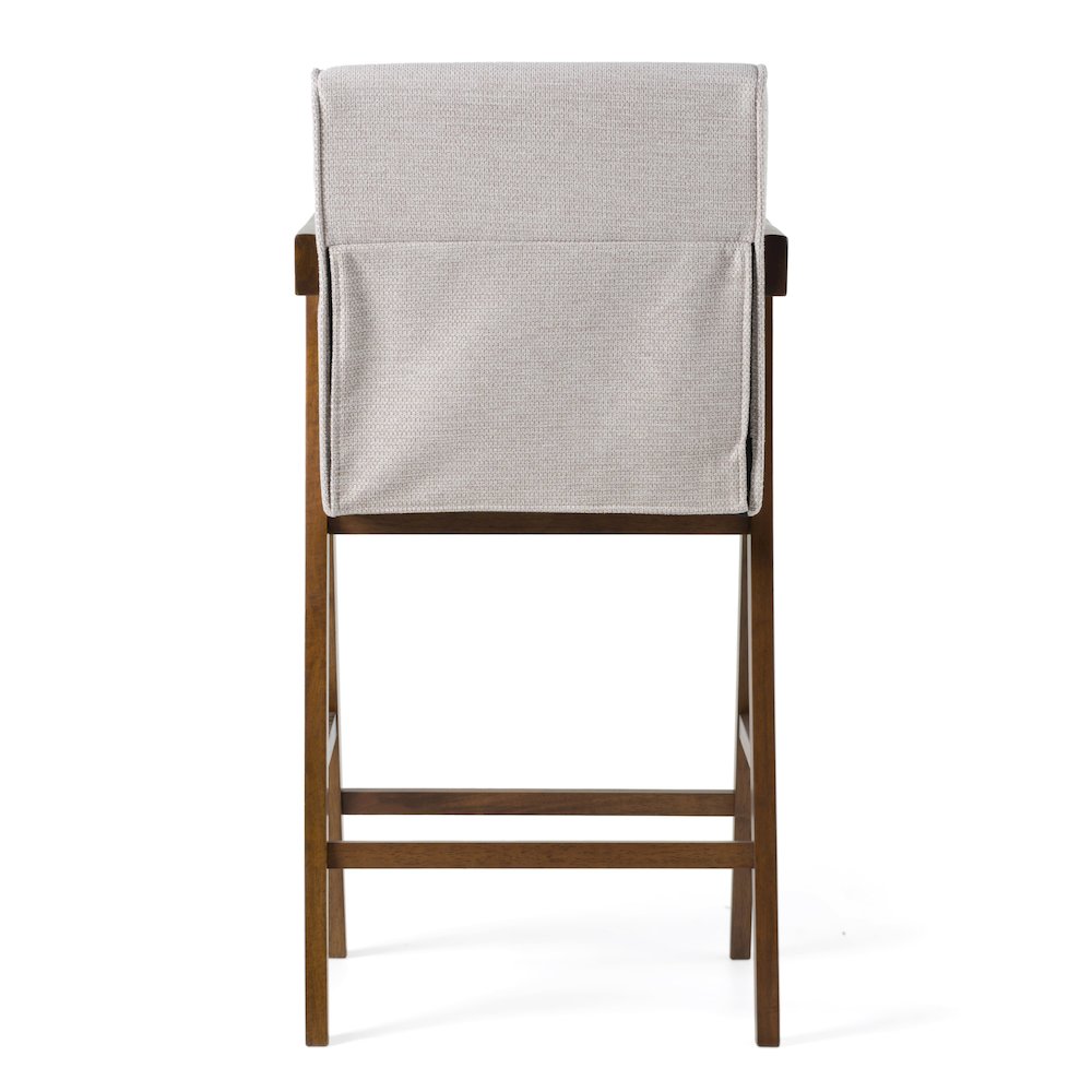 Modrest Joseline - Modern Beige Fabric + Walnut Counter Chair (Set of 2). Picture 5