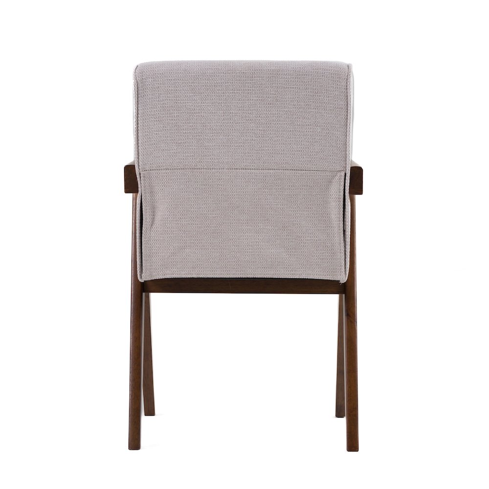 Modrest Joseline - Modern Beige Fabric + Walnut Dining Chair (Set of 2). Picture 6