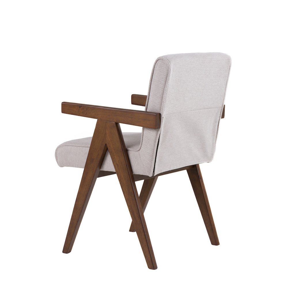 Modrest Joseline - Modern Beige Fabric + Walnut Dining Chair (Set of 2). Picture 7