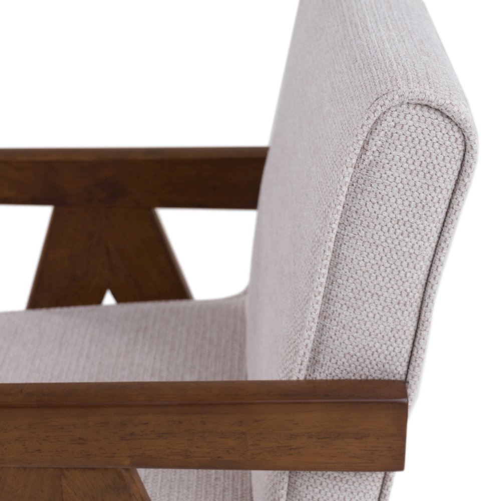 Modrest Joseline - Modern Beige Fabric + Walnut Dining Chair (Set of 2). Picture 9