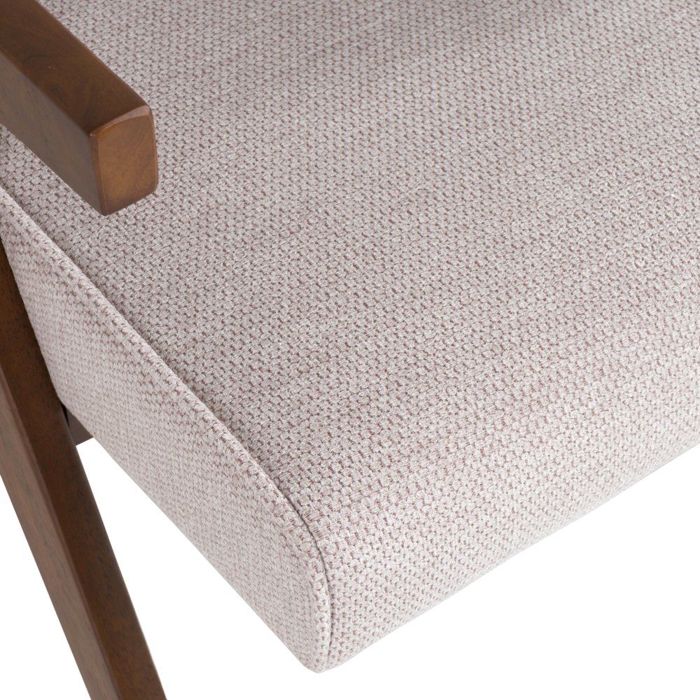 Modrest Joseline - Modern Beige Fabric + Walnut Accent Chair (Set of 2). Picture 8