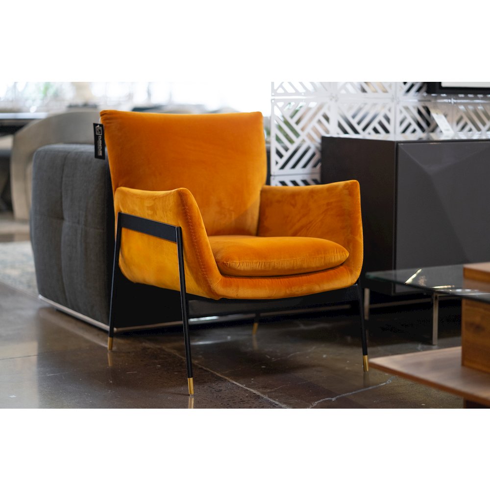 Divani Casa Joseph Modern Orange Fabric Accent Chair. Picture 3
