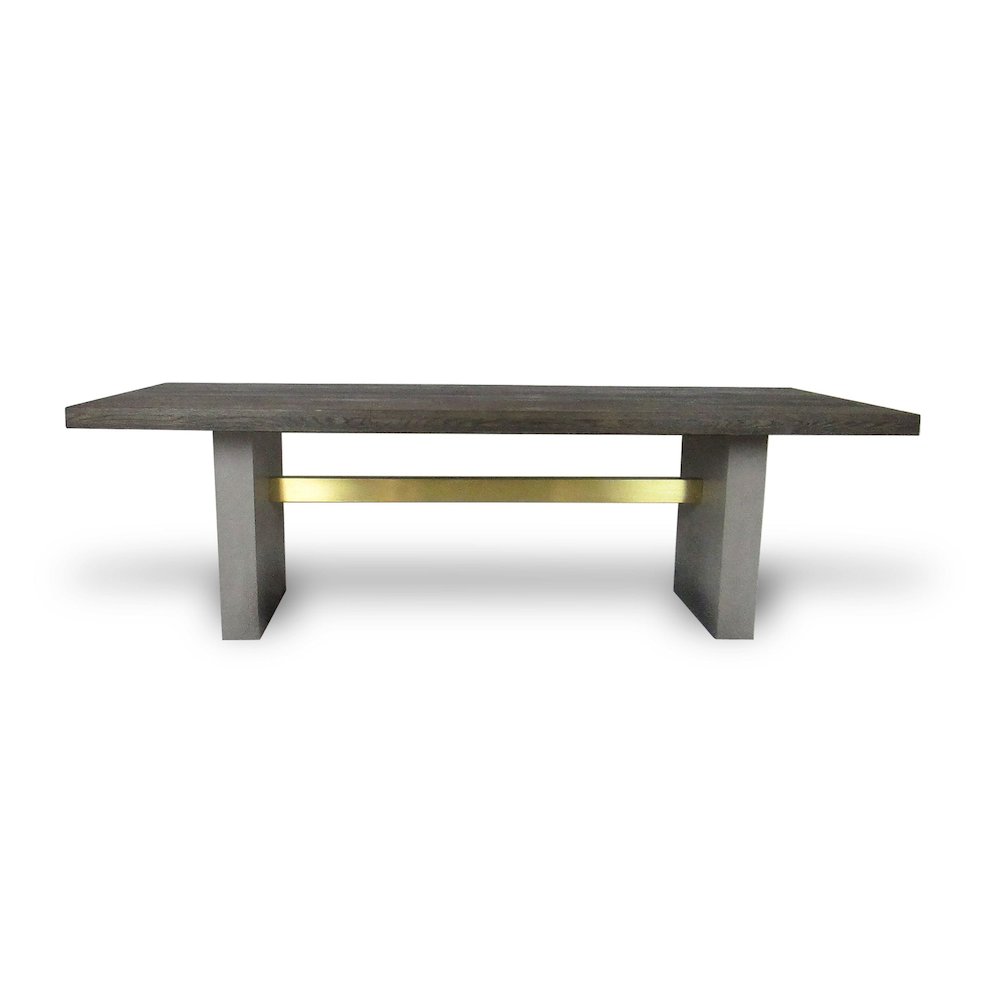 Modrest June - Modern Dark Grey & Walnut Dining Table. Picture 1