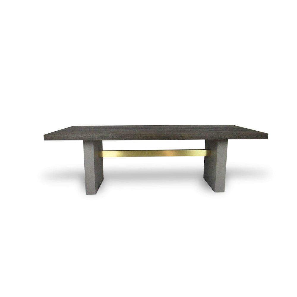 Modrest June - Modern Dark Grey & Walnut Dining Table. Picture 2