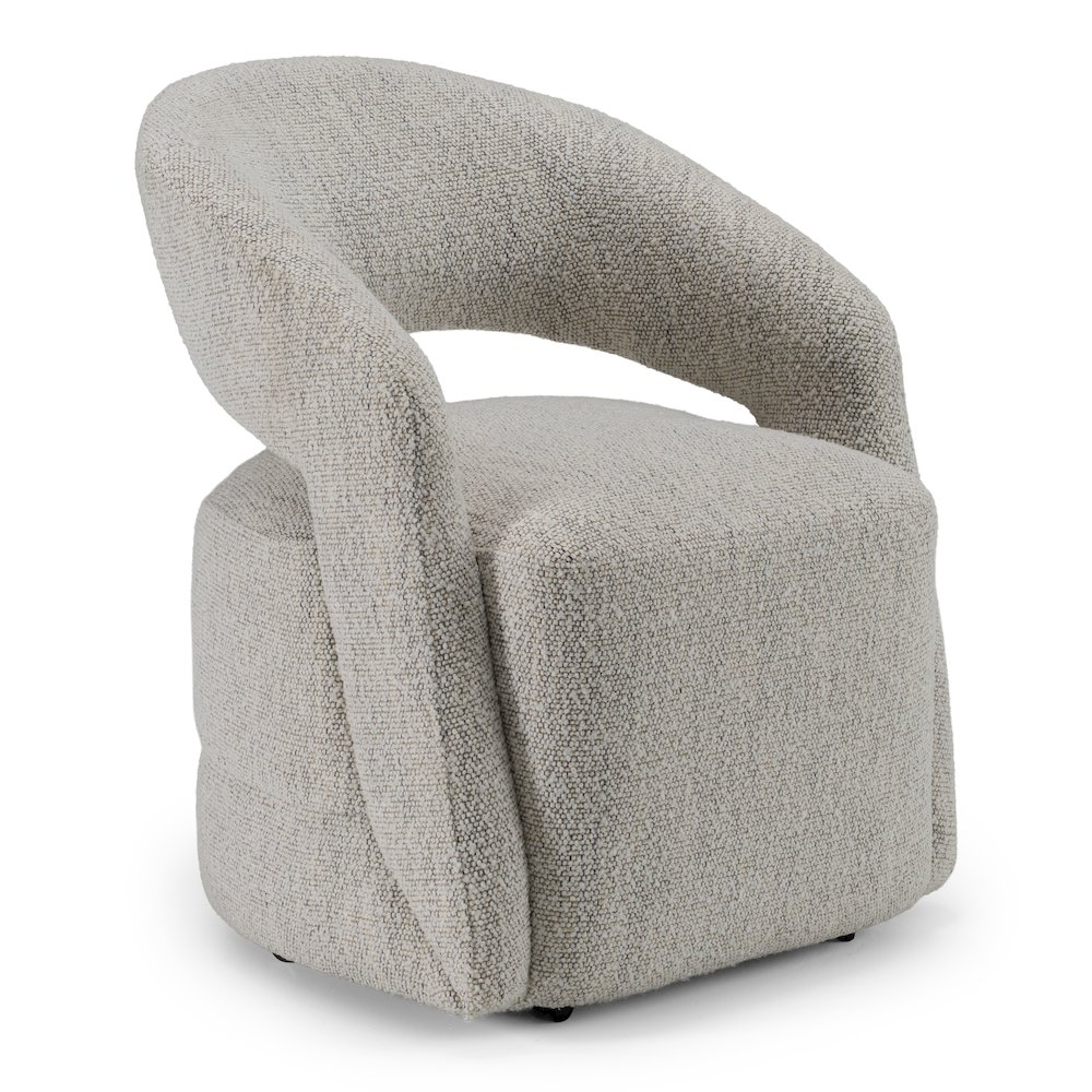 Kadoka - Modern Light Grey Fabric Dining Chair with Castor Wheels. Picture 1