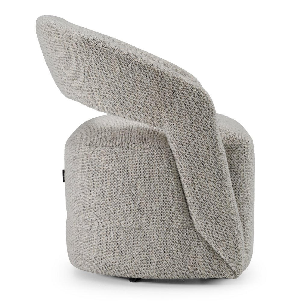 Kadoka - Modern Light Grey Fabric Dining Chair with Castor Wheels. Picture 3