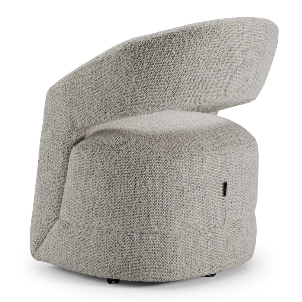 Kadoka - Modern Light Grey Fabric Dining Chair with Castor Wheels. Picture 9