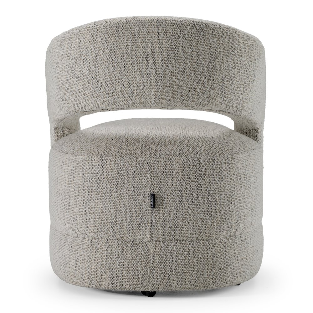 Kadoka - Modern Light Grey Fabric Dining Chair with Castor Wheels. Picture 4
