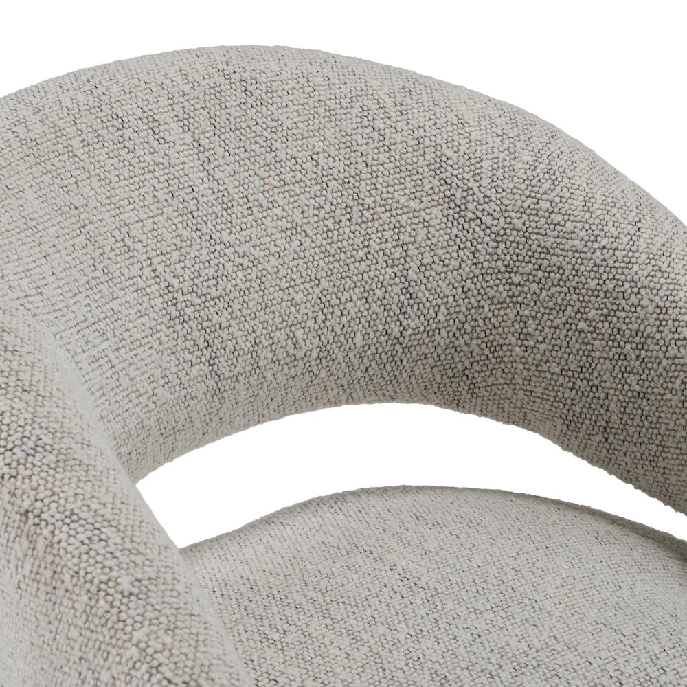 Kadoka - Modern Light Grey Fabric Dining Chair with Castor Wheels. Picture 6