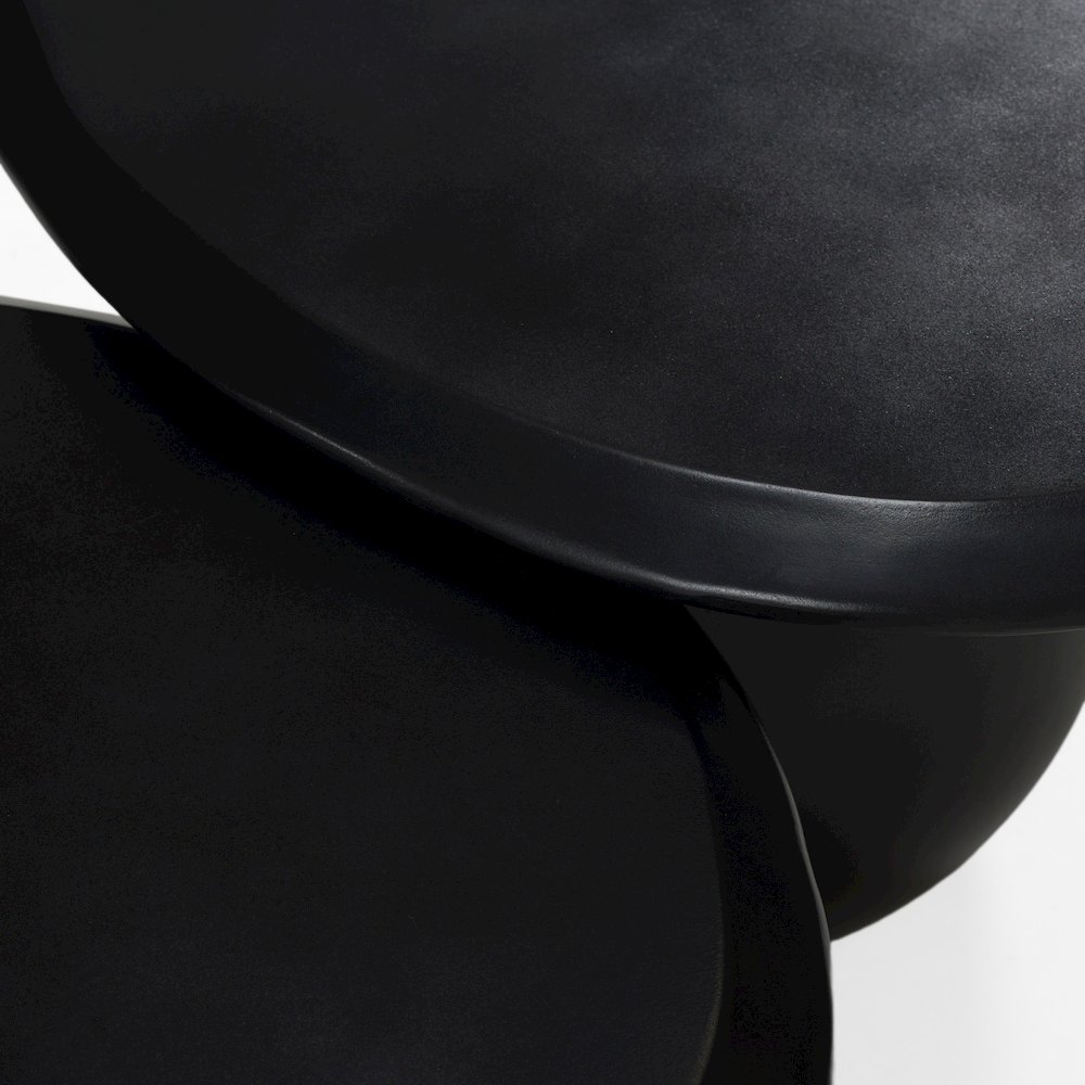 Kalvin - Modern Black Concrete Nesting Coffee Table Set. Picture 4