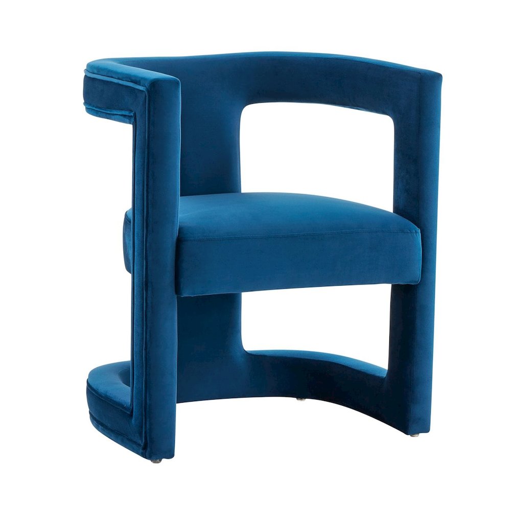 Modrest Kendra - Modern Blue Fabric Accent Chair. Picture 1