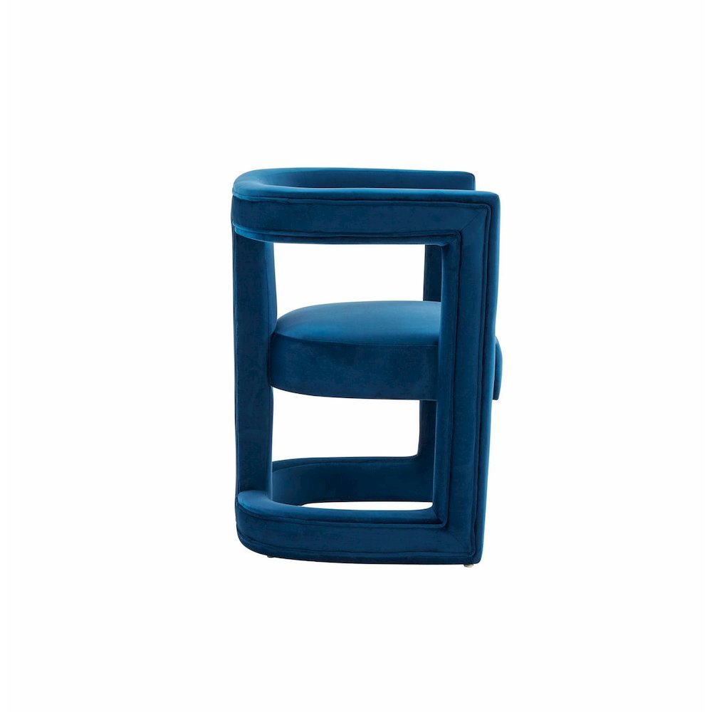 Modrest Kendra - Modern Blue Fabric Accent Chair. Picture 3
