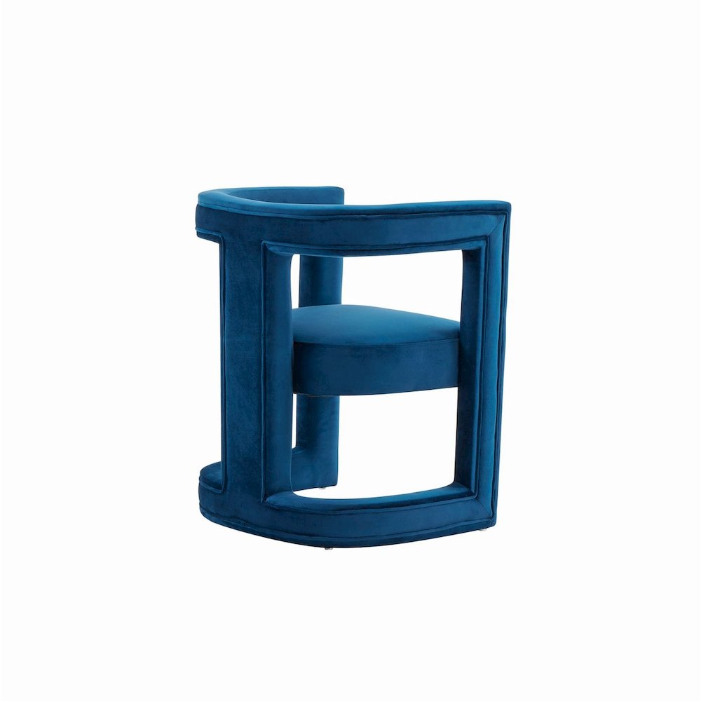 Modrest Kendra - Modern Blue Fabric Accent Chair. Picture 4