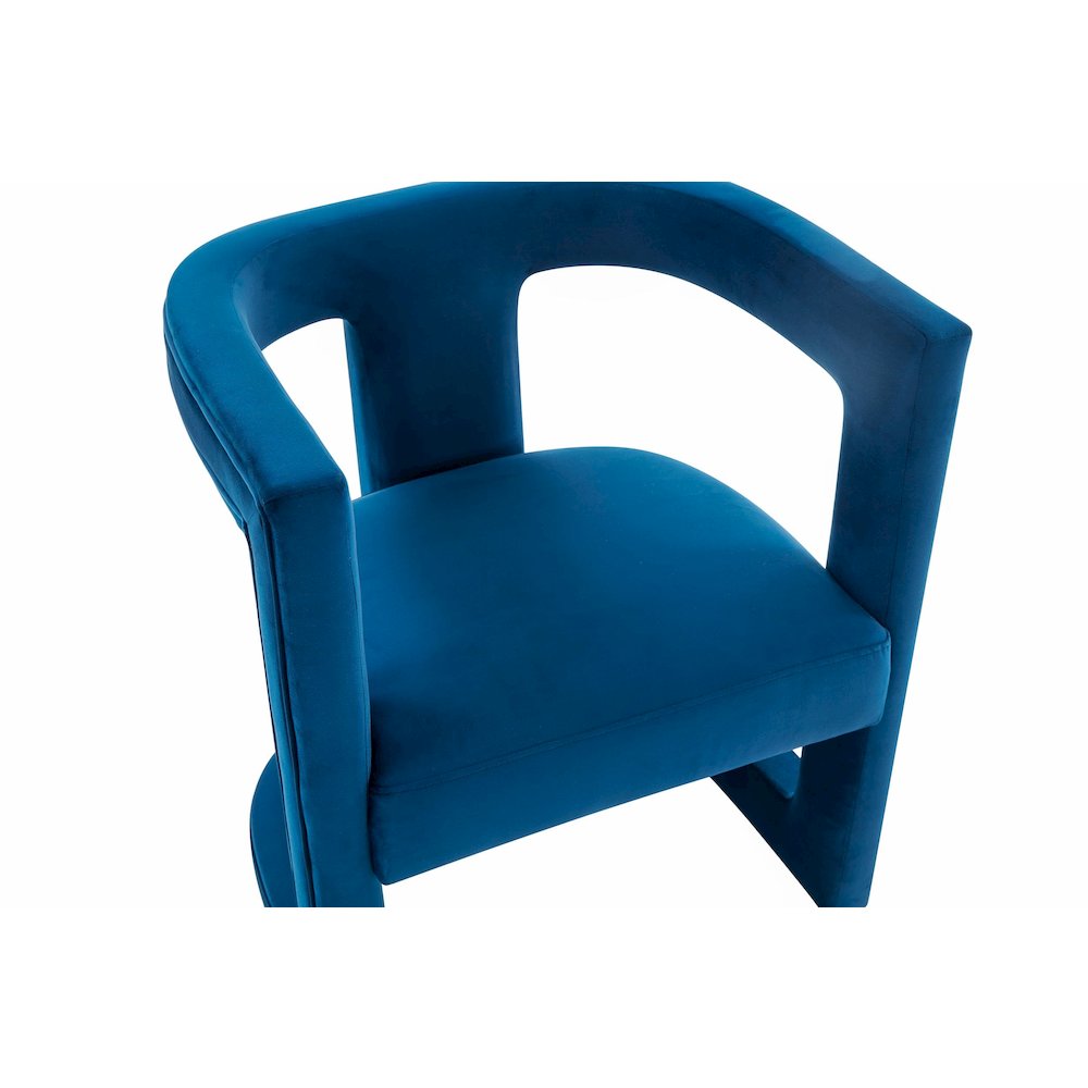 Modrest Kendra - Modern Blue Fabric Accent Chair. Picture 5