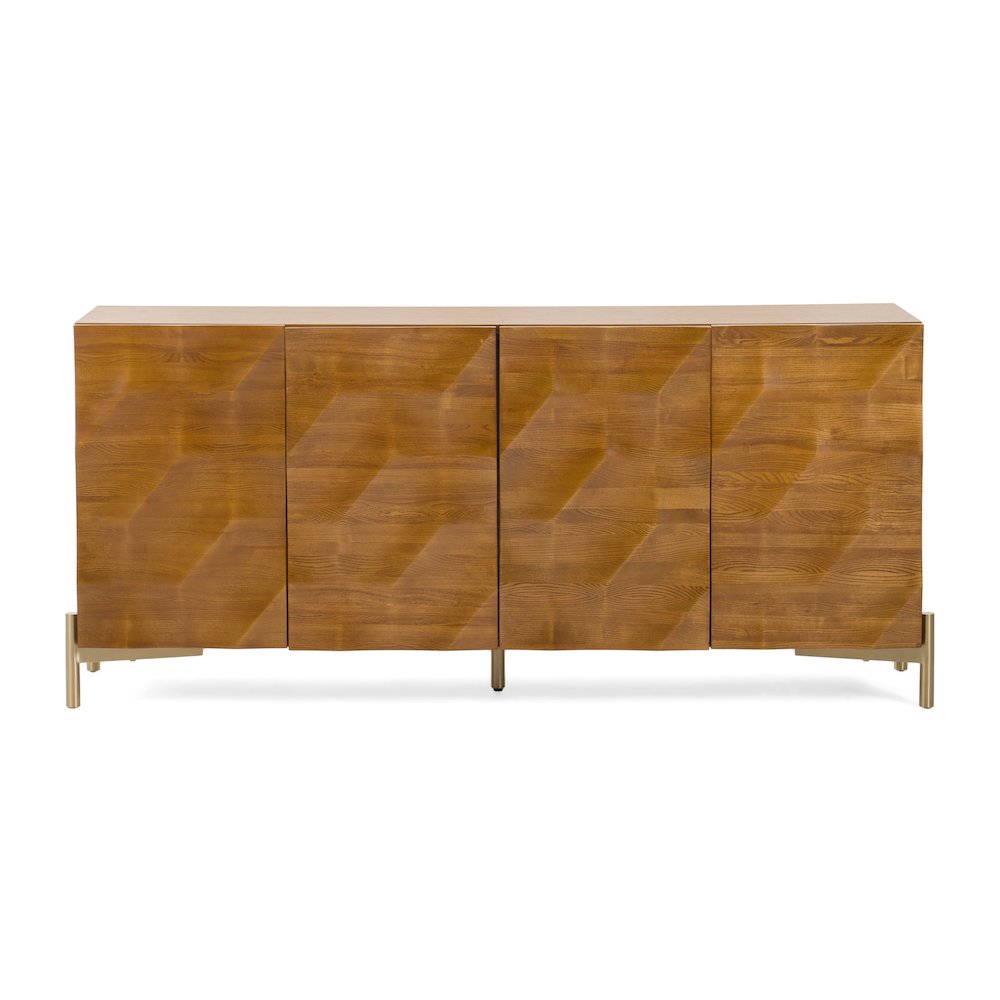 Modrest Killeen - Modern Gold + Walnut Buffet. Picture 1