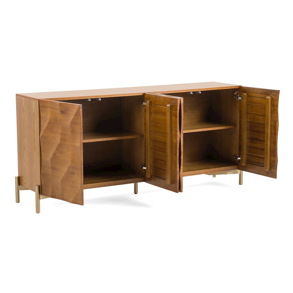 Modrest Killeen - Modern Gold + Walnut Buffet. Picture 3