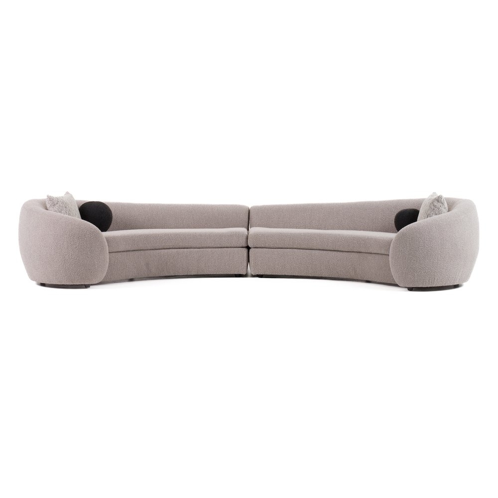Modrest - Kilmer Modern Grey Curved Fabric Sectional Sofa. Picture 1