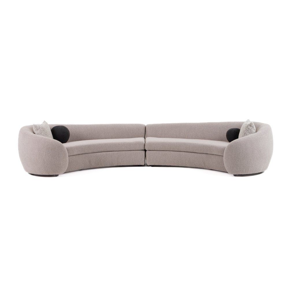 Modrest - Kilmer Modern Grey Curved Fabric Sectional Sofa. Picture 2