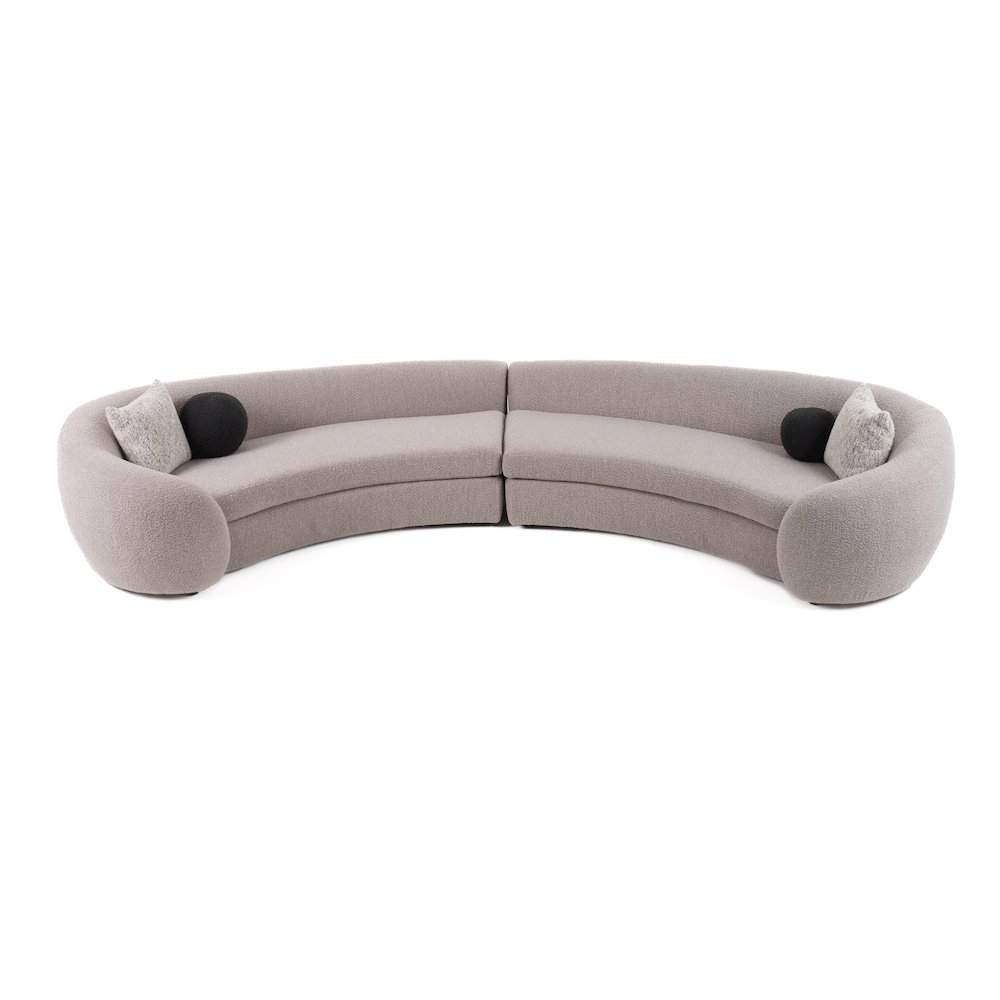 Modrest - Kilmer Modern Grey Curved Fabric Sectional Sofa. Picture 3