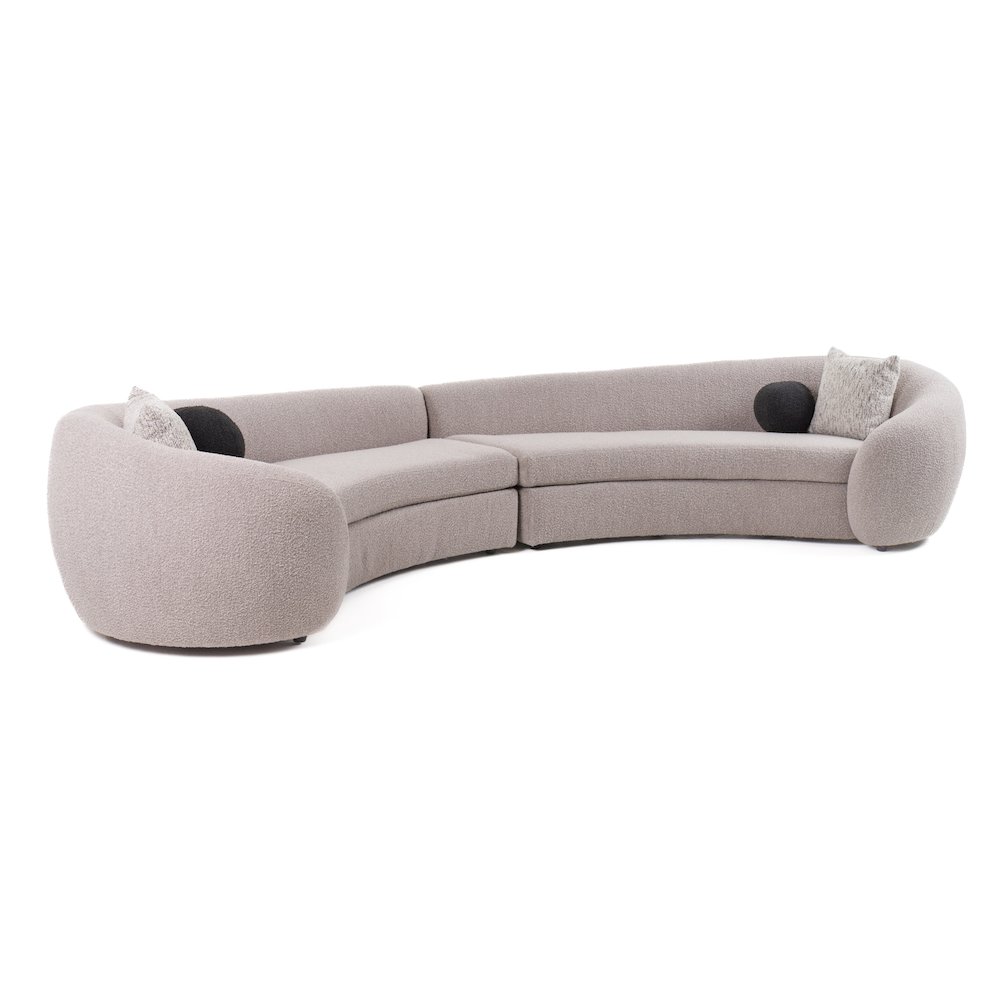 Modrest - Kilmer Modern Grey Curved Fabric Sectional Sofa. Picture 4