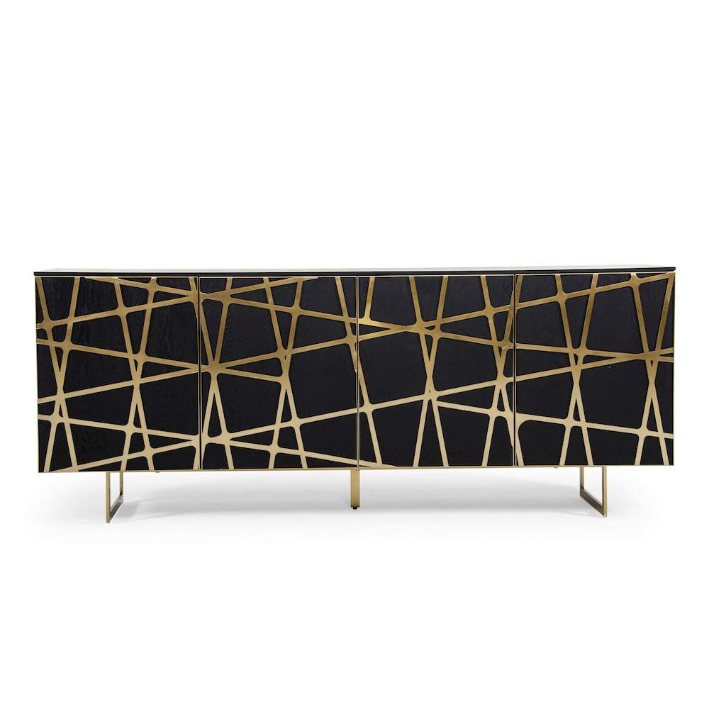 Modrest Kilson - Modern Black Oak & Champagne Gold Buffet. Picture 1