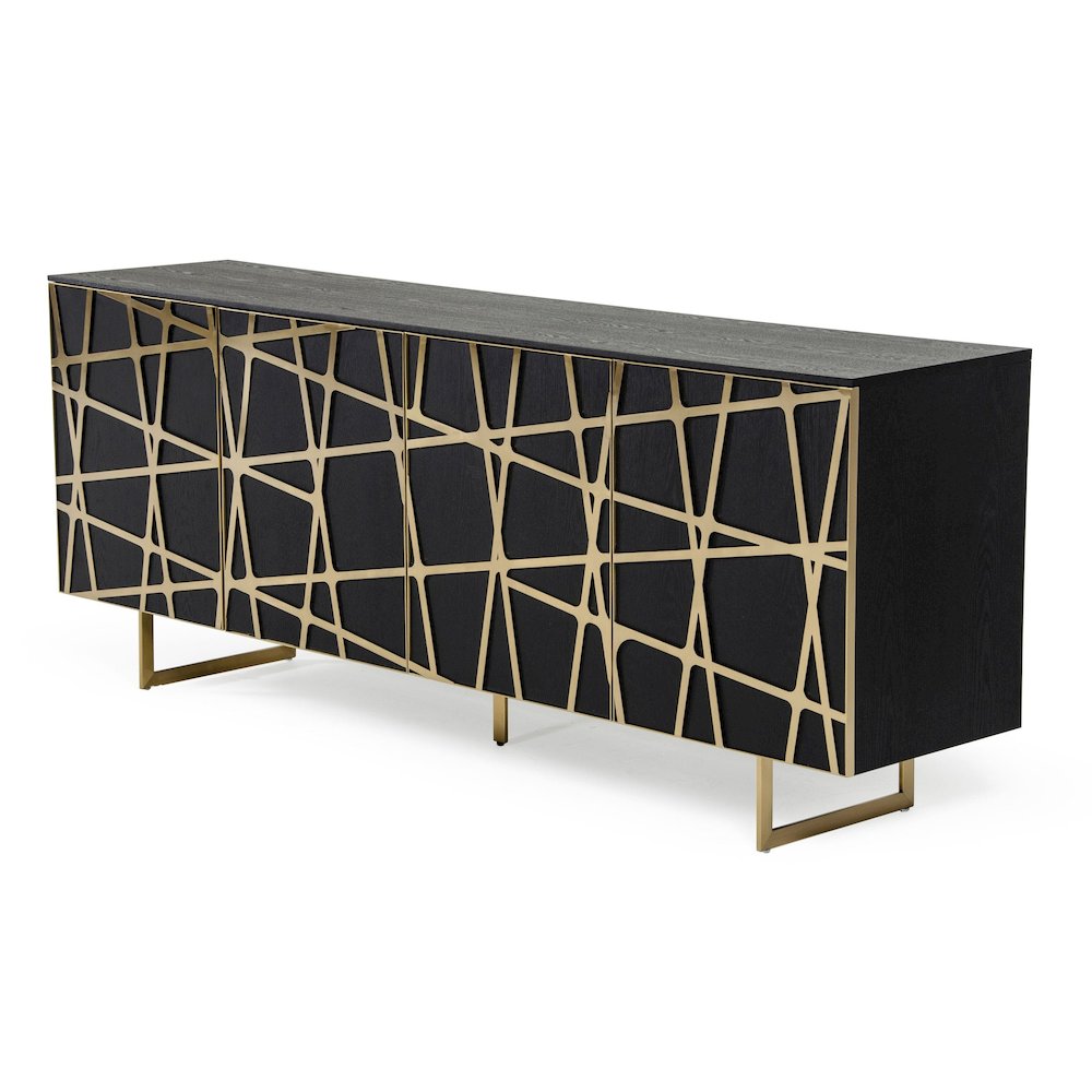 Modrest Kilson - Modern Black Oak & Champagne Gold Buffet. Picture 2