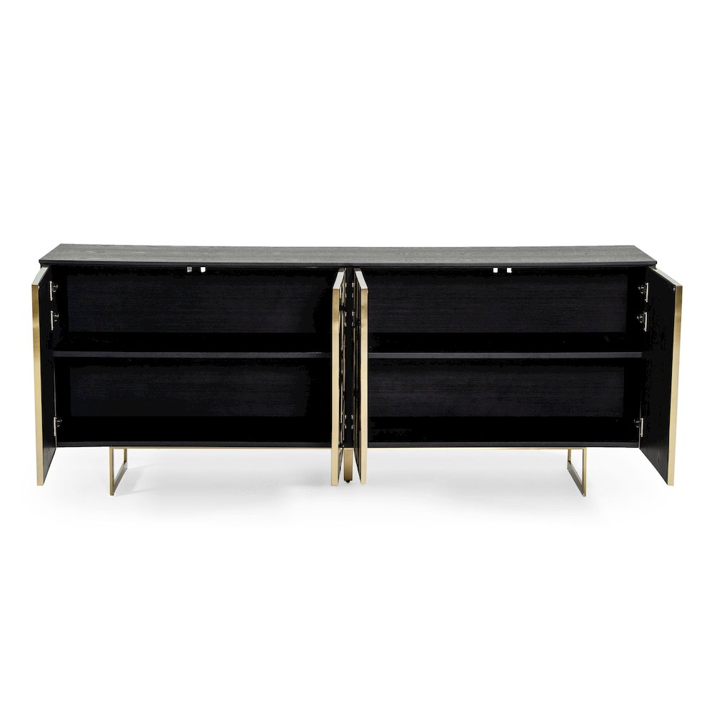 Modrest Kilson - Modern Black Oak & Champagne Gold Buffet. Picture 3