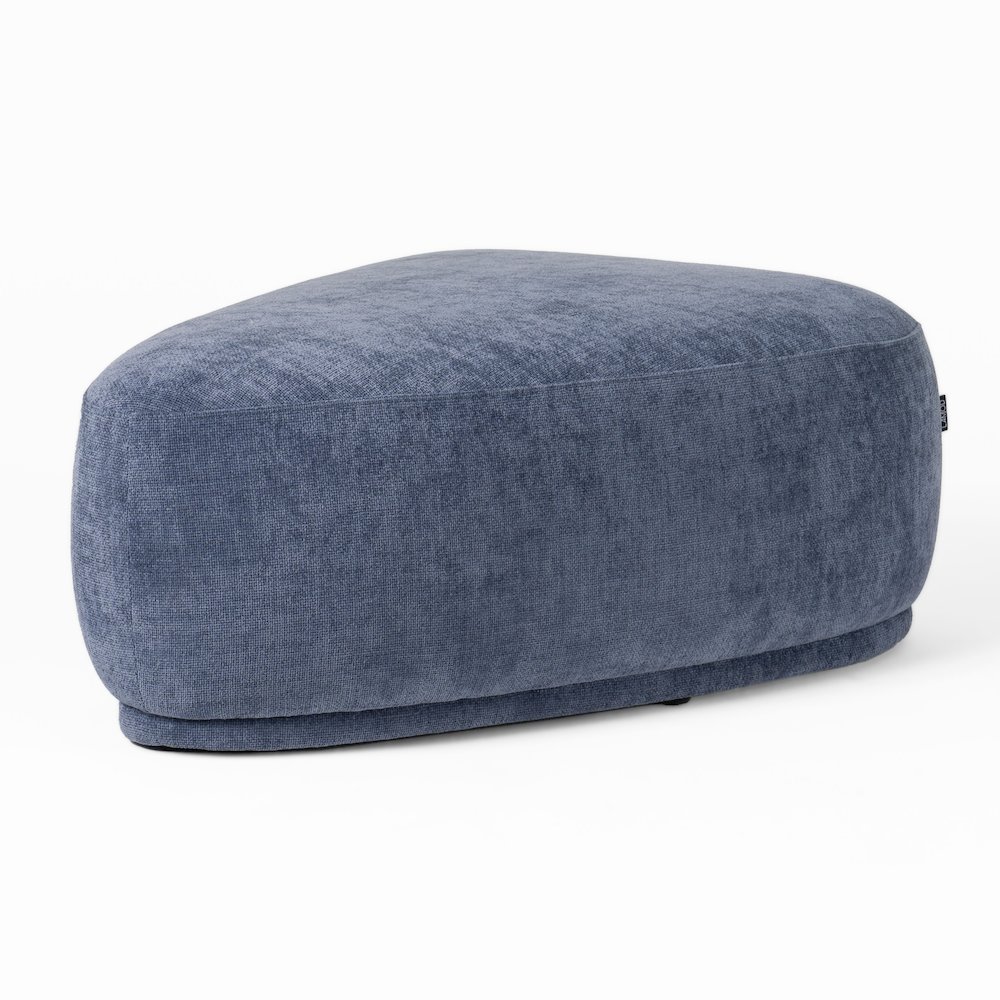 Divani Casa Kinsey - Modern Blue Large River Rock Ottoman. Picture 1