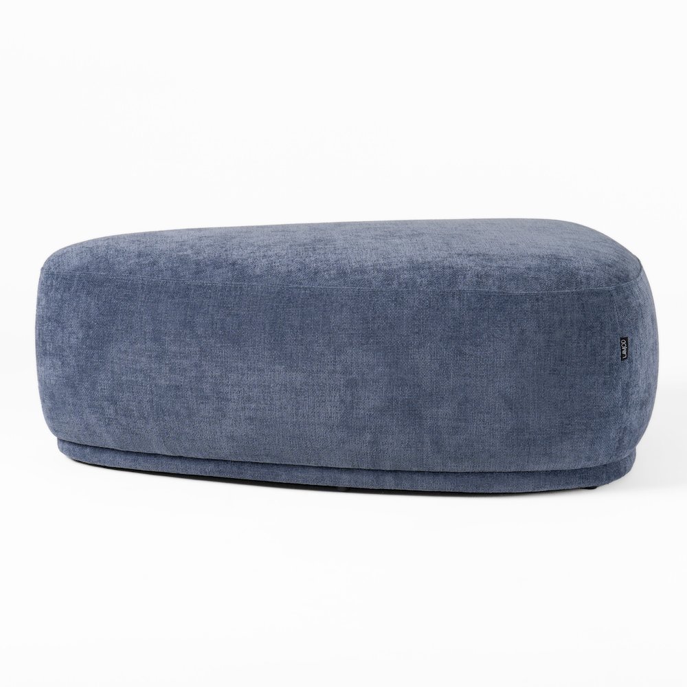 Divani Casa Kinsey - Modern Blue Large River Rock Ottoman. Picture 3