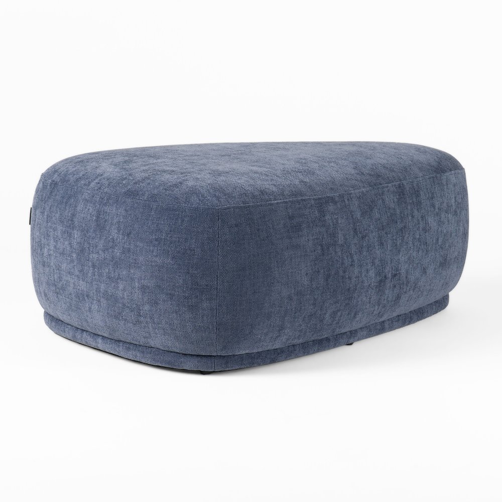 Divani Casa Kinsey - Modern Blue Large River Rock Ottoman. Picture 5
