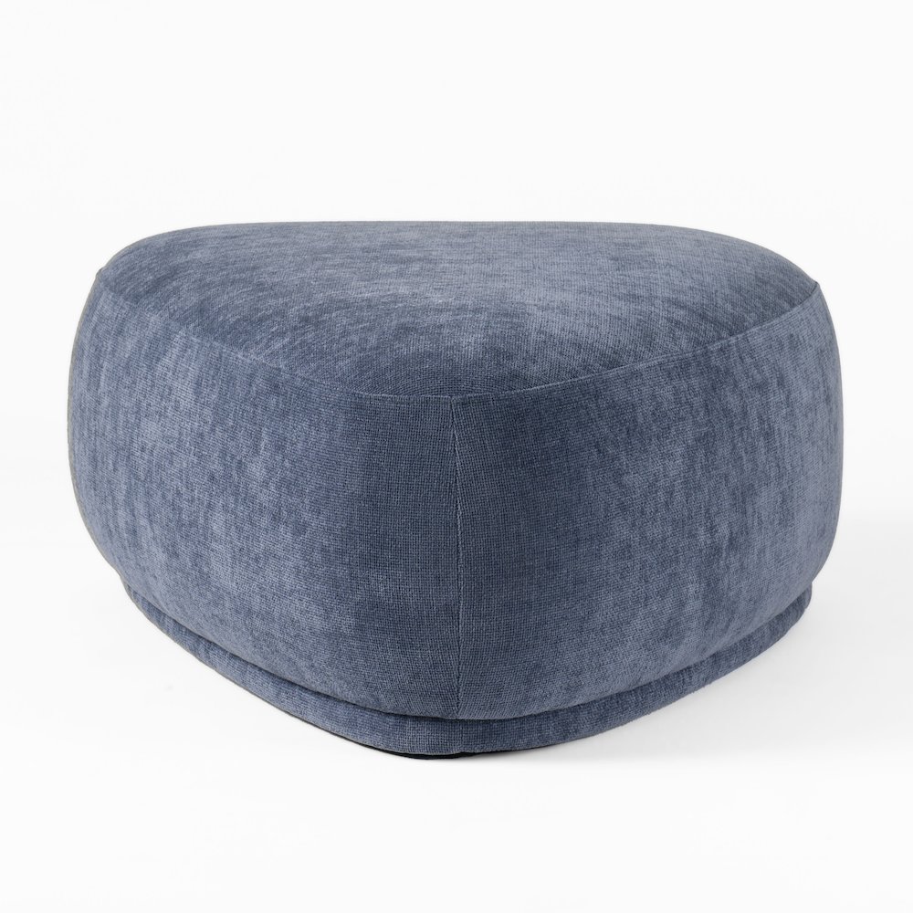 Divani Casa Kinsey - Modern Blue Large River Rock Ottoman. Picture 6