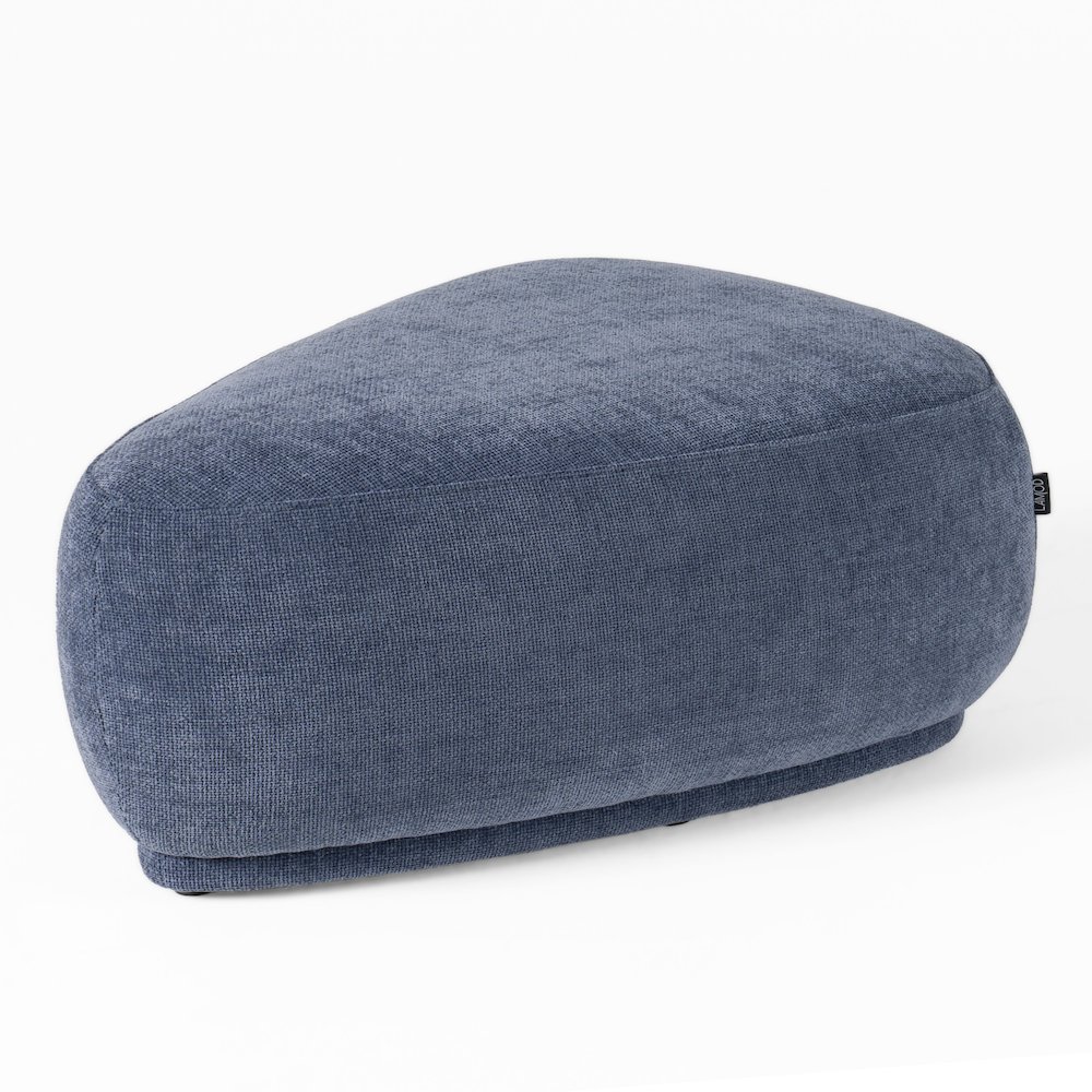 Divani Casa Kinsey - Modern Blue Large River Rock Ottoman. Picture 7