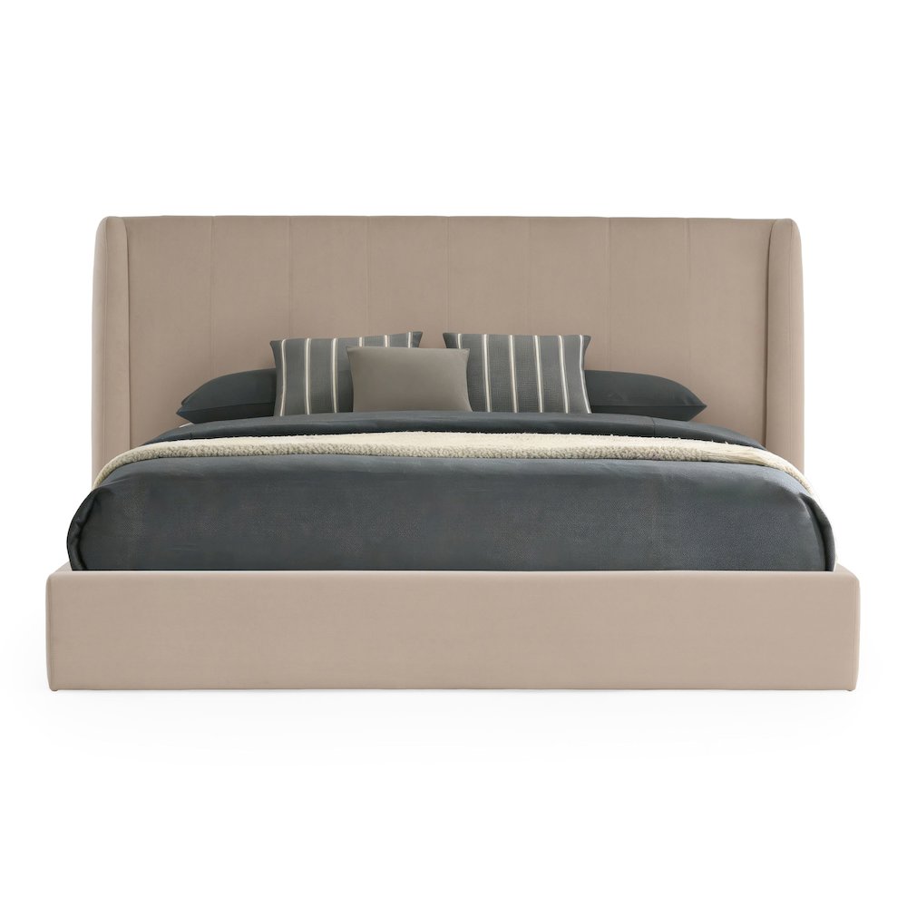 Kiro - Modern Tan Fabric Eastern King Bed. Picture 1