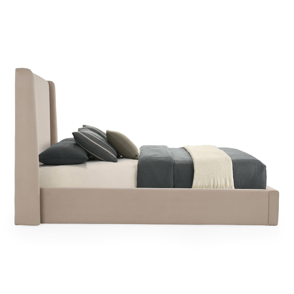 Kiro - Modern Tan Fabric Eastern King Bed. Picture 3