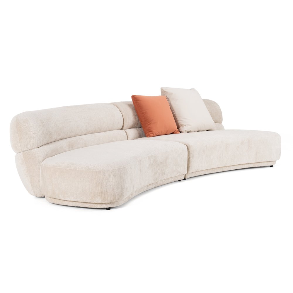 Divani Casa Knight - Modern Beige Fabric Curved Sectional. Picture 6
