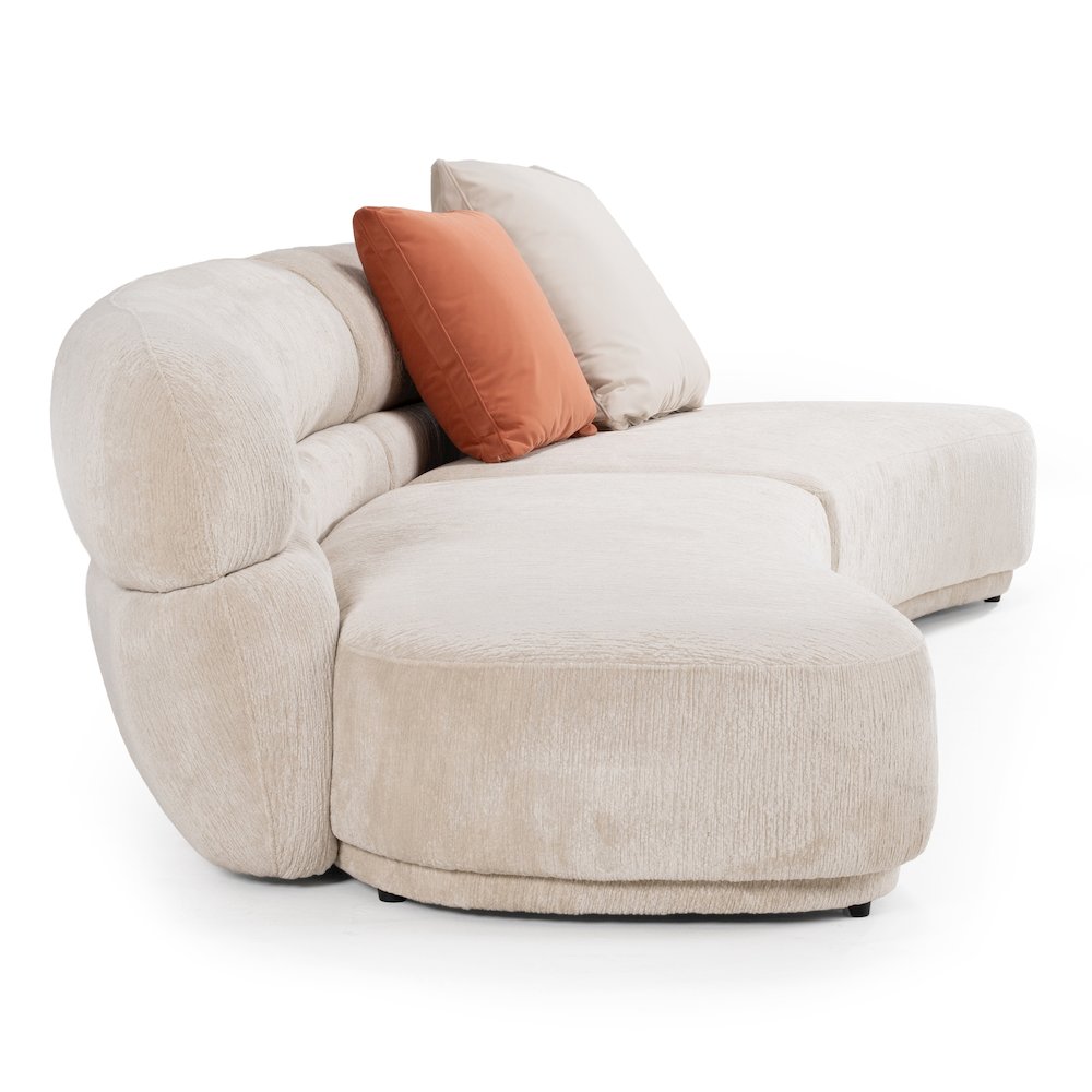 Divani Casa Knight - Modern Beige Fabric Curved Sectional. Picture 7