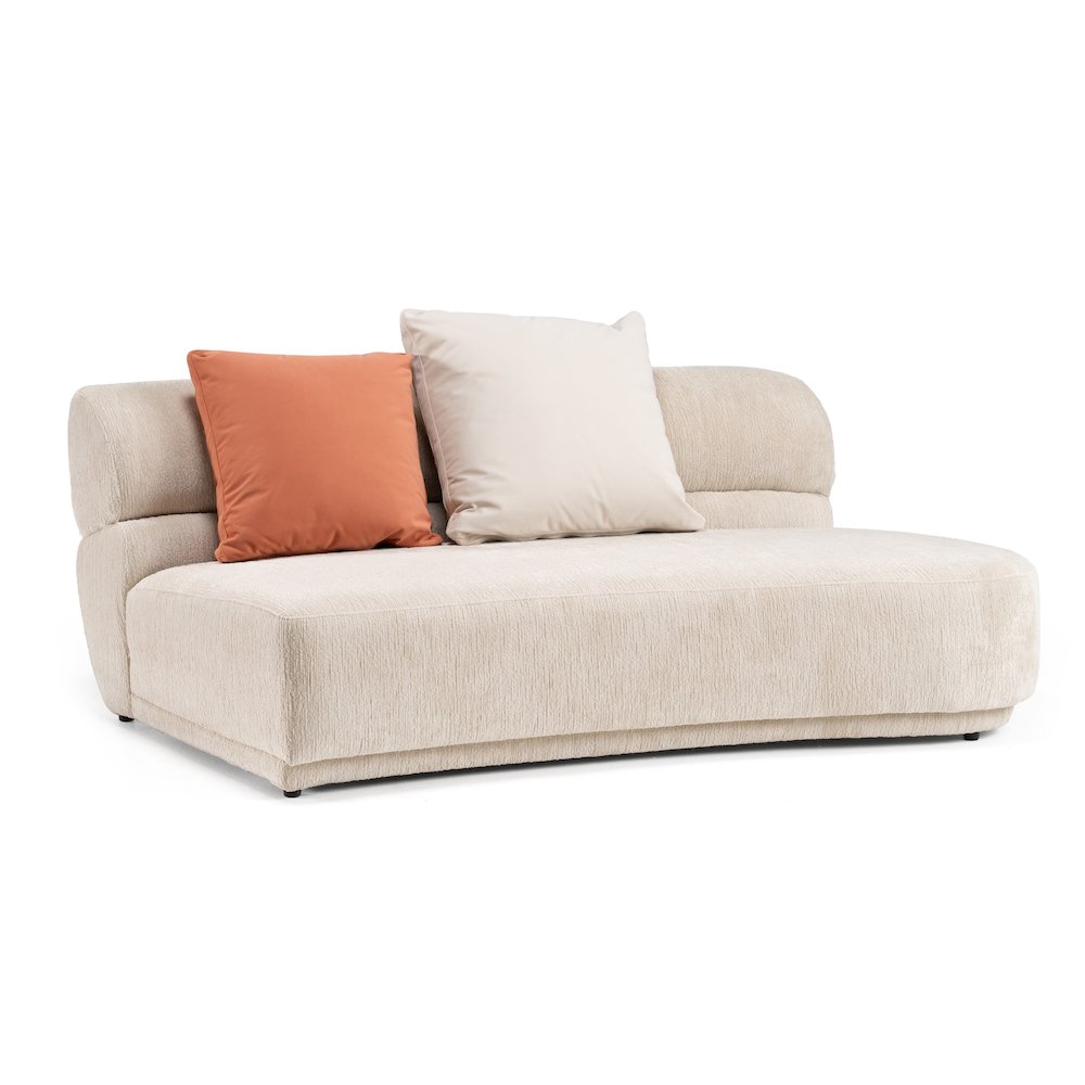 Divani Casa Knight - Modern Beige Fabric Curved Sectional. Picture 8