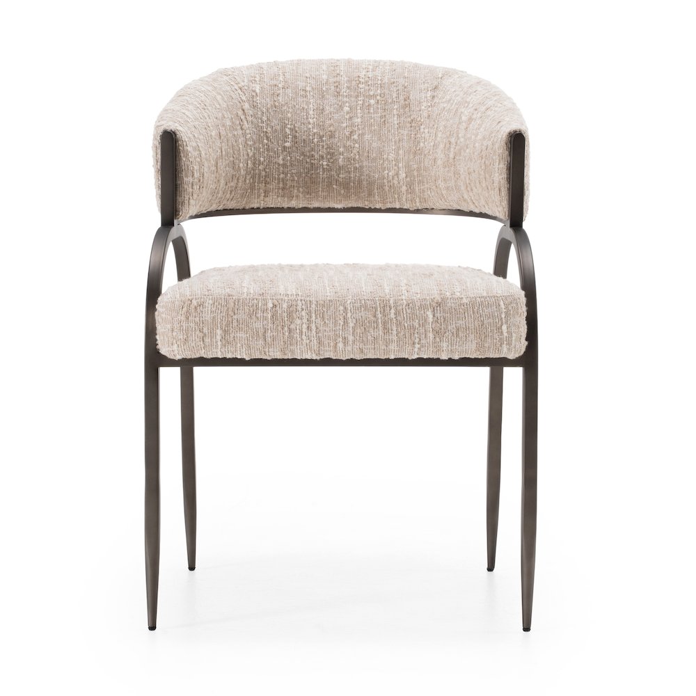 Modrest Kobe - Modern Beige Fabric Dining Chair. Picture 1