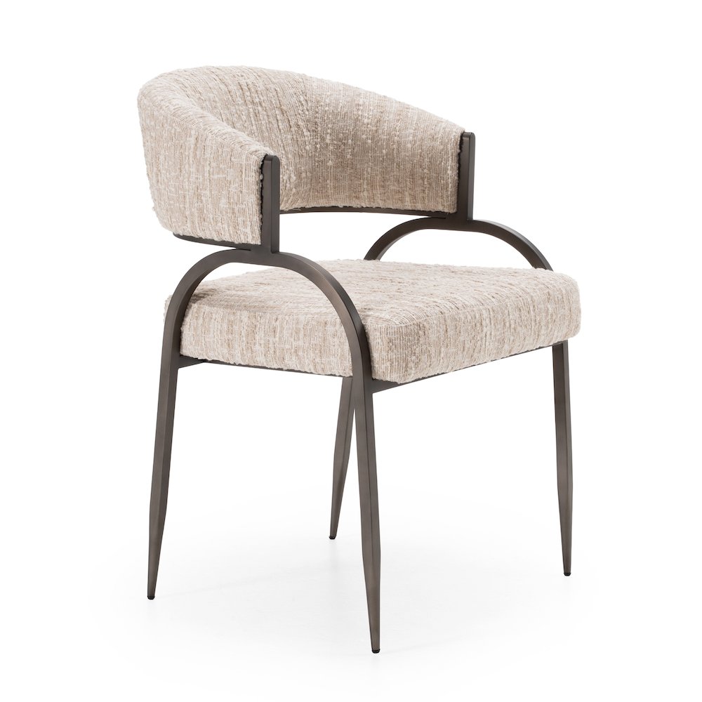 Modrest Kobe - Modern Beige Fabric Dining Chair. Picture 7