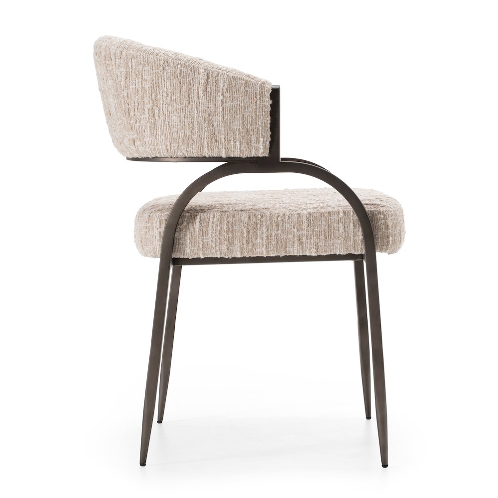 Modrest Kobe - Modern Beige Fabric Dining Chair. Picture 8