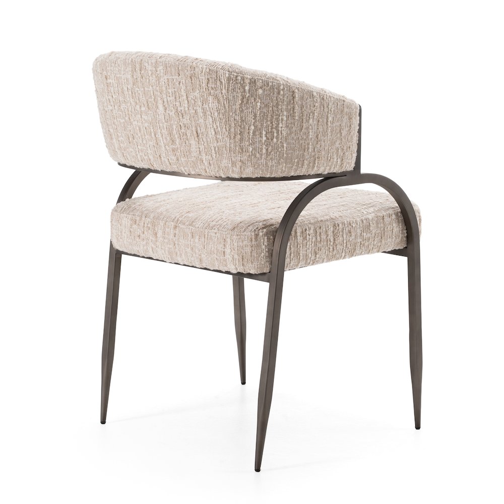 Modrest Kobe - Modern Beige Fabric Dining Chair. Picture 9