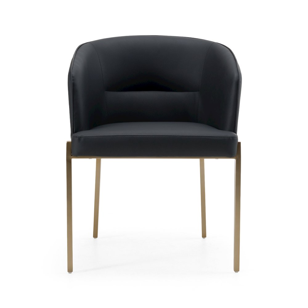 Kravitz - Modern Dark Grey Vegan Leather Antique Brass Dining Chair. Picture 2