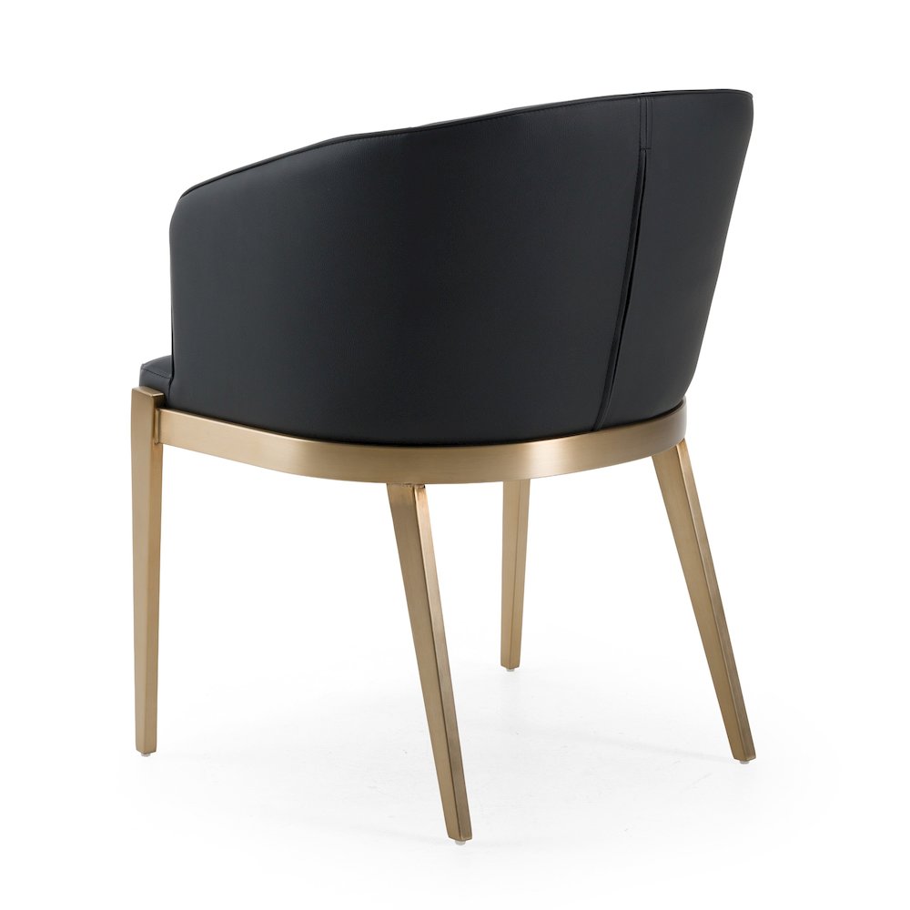 Kravitz - Modern Dark Grey Vegan Leather Antique Brass Dining Chair. Picture 6