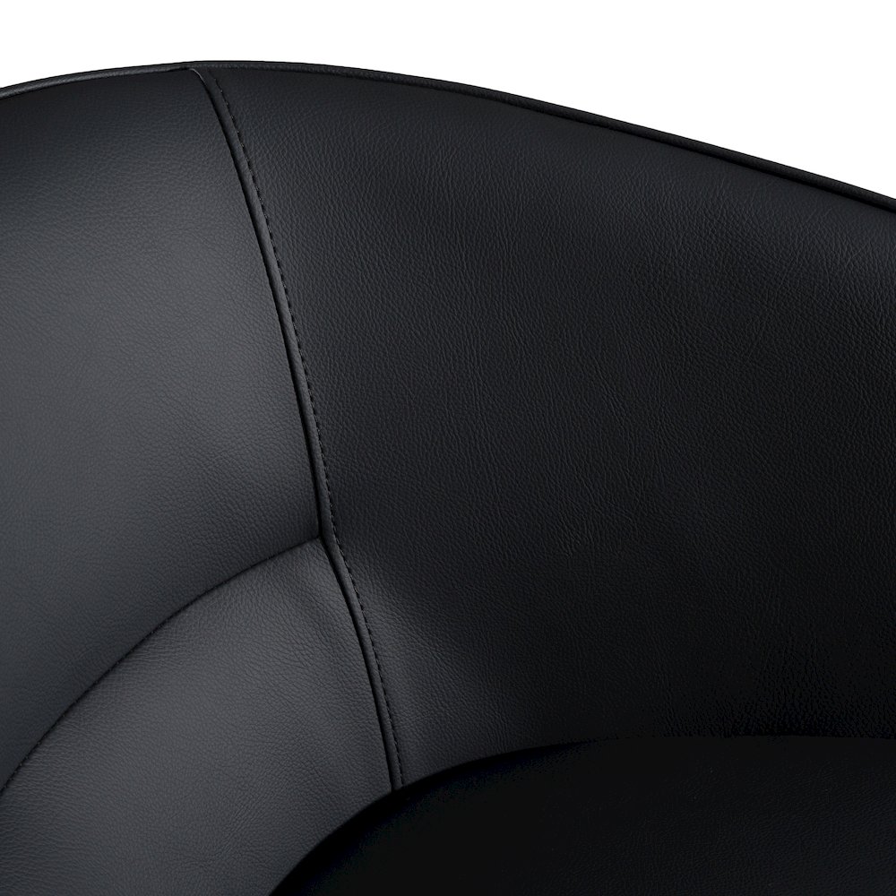 Kravitz - Modern Dark Grey Vegan Leather Antique Brass Dining Chair. Picture 5