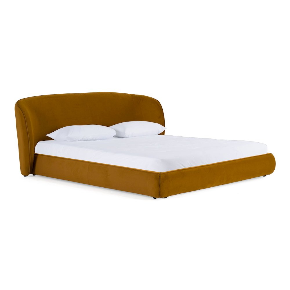 Lambert - Modern Burnt Orange Fabric Upholstered Eastern King Bed. Picture 3