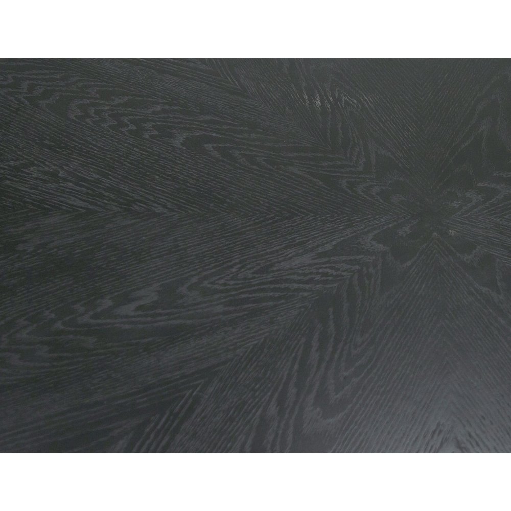 Lander Modern Mid Century Black Oak Round Dining Table. Picture 6